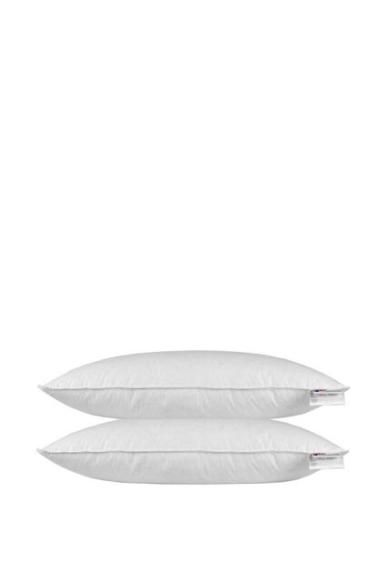 Homescapes Duck Feather & Down Euro Continental Pillow Pair - 40cm x 80cm in White - Size: 40 cm x 80 cm - image 1