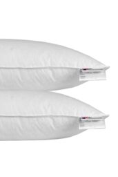 Homescapes Duck Feather & Down Euro Continental Pillow Pair - 40cm x 80cm in White - Size: 40 cm x 80 cm - thumbnail 4