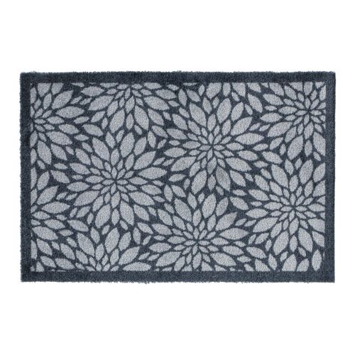 JVL Mega Doormat - 50x75cm, Flowers in Blue - Size: 75 cm x 150 cm - image 1