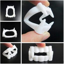 Shatchi Pack of 12 - Halloween White Vampire Teeth, Great for Surprise Children's - thumbnail 5