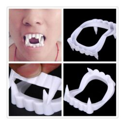 Shatchi Pack of 12 - Halloween White Vampire Teeth, Great for Surprise Children's - thumbnail 1