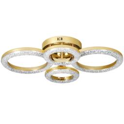 HOMCOM Modern 4-Ring Flush Mount Ceiling Light, LED Ceiling Light, Gold - thumbnail 2