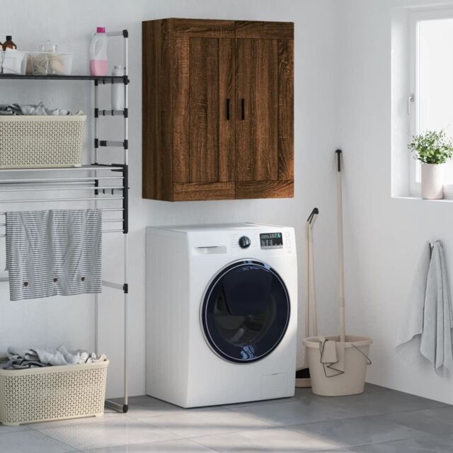 Berkfield Home Wall Mounted Cabinet Brown Oak 69.5x34x90 cm Engineered Wood - image 1
