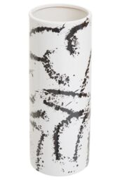 Orsina Durable Large Black & White Ceramic Vase, Easily Maintained Pottery Vase, Contemporary Vase For Flowers - thumbnail 4