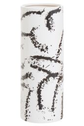 Orsina Durable Large Black & White Ceramic Vase, Easily Maintained Pottery Vase, Contemporary Vase For Flowers - thumbnail 3