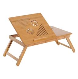 STILVORA Bamboo Laptop Desk with Drawer & Adjustable Tilt in Natural - thumbnail 4