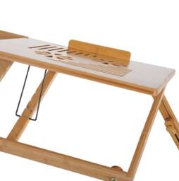 STILVORA Bamboo Laptop Desk with Drawer & Adjustable Tilt in Natural - thumbnail 8