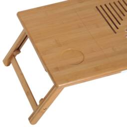 STILVORA Bamboo Laptop Desk with Drawer & Adjustable Tilt in Natural - thumbnail 9