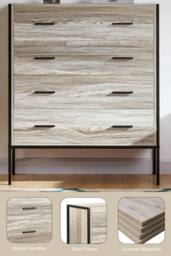 HD Designs Brooklyn 4 Drawer Chest Of Drawers Storage Bedroom Furniture in Grey - thumbnail 6