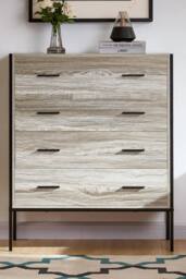 HD Designs Brooklyn 4 Drawer Chest Of Drawers Storage Bedroom Furniture in Grey - thumbnail 2