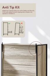 HD Designs Brooklyn 4 Drawer Chest Of Drawers Storage Bedroom Furniture in Grey - thumbnail 5