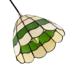 Happy Homewares Traditional Round Stained Glass Tiffany Pendant Lighting Shade in Green - thumbnail 5