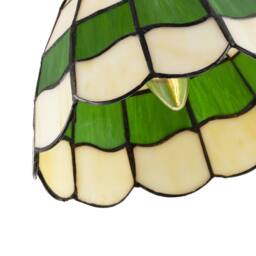 Happy Homewares Traditional Round Stained Glass Tiffany Pendant Lighting Shade in Green - thumbnail 8