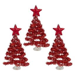 VFM e-Store Christmas Tree Glass Decoration 15cm x 29cm Red X 1 - Size: 15 cm x 29 cm