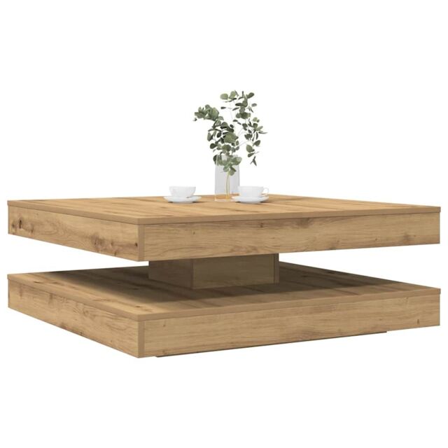 Berkfield Home Coffee Table 360-Degree Rotatable Artisan Oak 90x90x34.5 cm in Brown - image 1