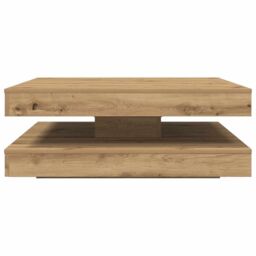 Berkfield Home Coffee Table 360-Degree Rotatable Artisan Oak 90x90x34.5 cm in Brown - thumbnail 5
