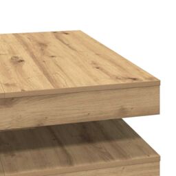 Berkfield Home Coffee Table 360-Degree Rotatable Artisan Oak 90x90x34.5 cm in Brown - thumbnail 8