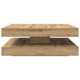 Berkfield Home Coffee Table 360-Degree Rotatable Artisan Oak 90x90x34.5 cm in Brown - thumbnail 4