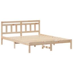 Berkfield Home with Headboard Brown 140 x 200 cm Solid pine wood in Beige