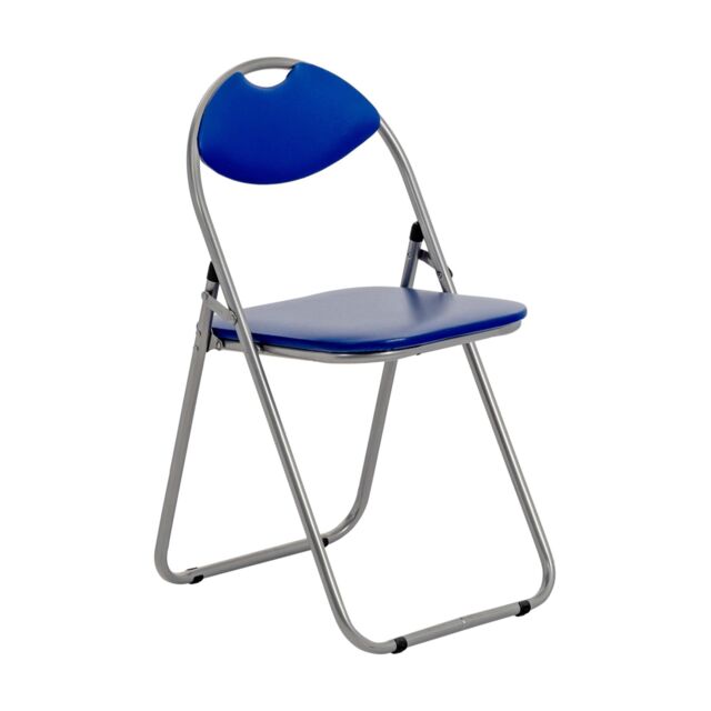 Harbour Housewares Padded Folding Desk Chair in Blue - image 1