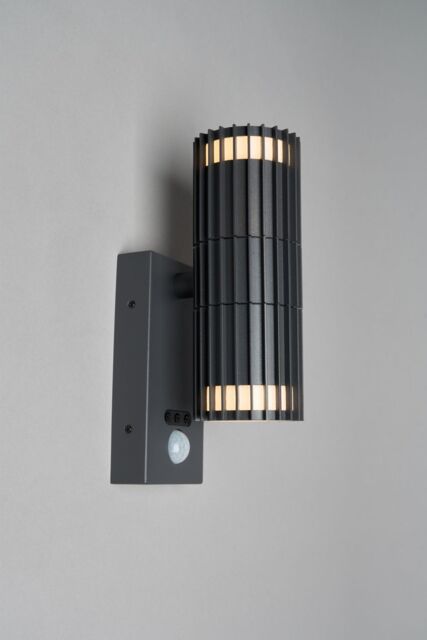 BHS Lighting Zeb Up & Down Outdoor Wall Light with Sensor in Dark Grey - image 1