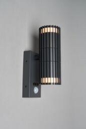 BHS Lighting Zeb Up & Down Outdoor Wall Light with Sensor in Dark Grey - thumbnail 1