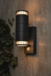 BHS Lighting Zeb Up & Down Outdoor Wall Light with Sensor in Dark Grey - thumbnail 4