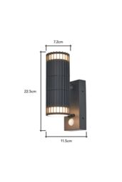 BHS Lighting Zeb Up & Down Outdoor Wall Light with Sensor in Dark Grey - thumbnail 5