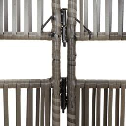 Berkfield Home Room Divider 5 Panels Grey Poly Rattan - thumbnail 7