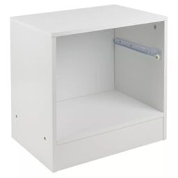 EONLION 1 Drawer White Compact Wooden Bedroom Bedside Cabinet Furniture Nightstand - thumbnail 4