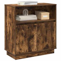 Berkfield Home Sideboard with LED Smoked Oak 71x34, 5x75 cm Engineered Wood in Brown - thumbnail 1