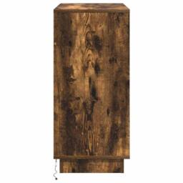 Berkfield Home Sideboard with LED Smoked Oak 71x34, 5x75 cm Engineered Wood in Brown - thumbnail 9