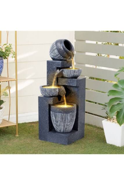 H&O Direct Outdoor LED Water Fountain Rockery Decor with Pump Solar Power - image 1