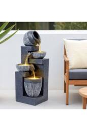 H&O Direct Outdoor LED Water Fountain Rockery Decor with Pump Solar Power - thumbnail 2
