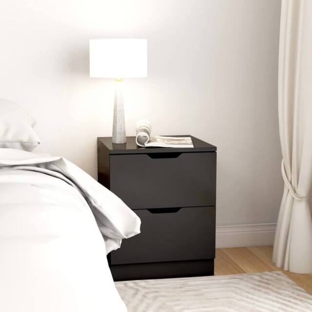 Berkfield Home Elegant Bedside Cabinets 2 pcs Black 40x40x50 cm Engineered Wood - Size: 40 x 40 x 50 cm - image 1