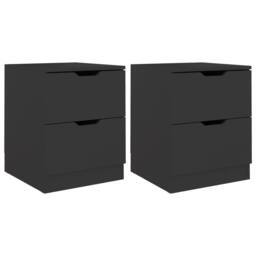 Berkfield Home Elegant Bedside Cabinets 2 pcs Black 40x40x50 cm Engineered Wood - Size: 40 x 40 x 50 cm - thumbnail 3