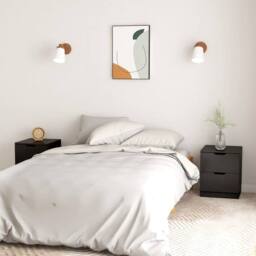 Berkfield Home Elegant Bedside Cabinets 2 pcs Black 40x40x50 cm Engineered Wood - Size: 40 x 40 x 50 cm - thumbnail 2