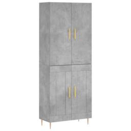 Berkfield Home Highboard Concrete Grey 69.5x34x180 cm Engineered Wood - thumbnail 3