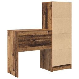 Berkfield Home Desk with Storage Old Wood Engineered Wood in Brown - thumbnail 8