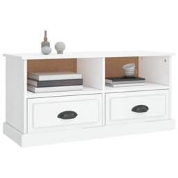 Berkfield Home TV Cabinet High Gloss White 93x35.5x45 cm Engineered Wood - thumbnail 4