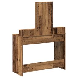Berkfield Home Dressing Table with LED Lights - Vintage Wood, 100x41x140 cm in Brown - Size: 100 x 41 x 140 cm - thumbnail 7