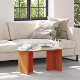 Berkfield Home Modern Coffee Table Wax brown 80 x 39.5 x 35 cm Solid pine wood - thumbnail 2
