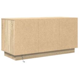 Berkfield Home TV Cabinet with LED Lights Sonoma Oak 100x41x50 cm in Brown - Size: 100 x 41 x 50 cm - thumbnail 9