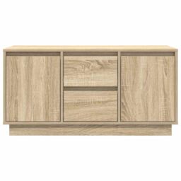 Berkfield Home TV Cabinet with LED Lights Sonoma Oak 100x41x50 cm in Brown - Size: 100 x 41 x 50 cm - thumbnail 7