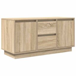 Berkfield Home TV Cabinet with LED Lights Sonoma Oak 100x41x50 cm in Brown - Size: 100 x 41 x 50 cm - thumbnail 3