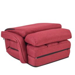 Gymax Folding Sofa Floor Gaming Chair With Armrests & Pillow Adjustable in Red - thumbnail 6