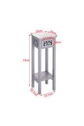 Living and Home 2-tier French Style Small Slim Accent Side Table Bed Sofa Side Storage Drawer with Bookshelf 73cm H in Grey - thumbnail 6