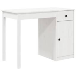 Berkfield Home Desk White 100x50x75 cm Solid Wood Pine - Size: 100 x 50 x 75 cm