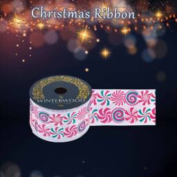 VFM e-Store Christmas Ribbon Garland 7cm x 10cm Pink X 1 - Size: 7 cm x 10 cm - thumbnail 3