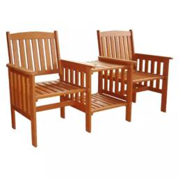 Marco Paul Traditional Jack & Jill Bench with square Table in Brown - thumbnail 4
